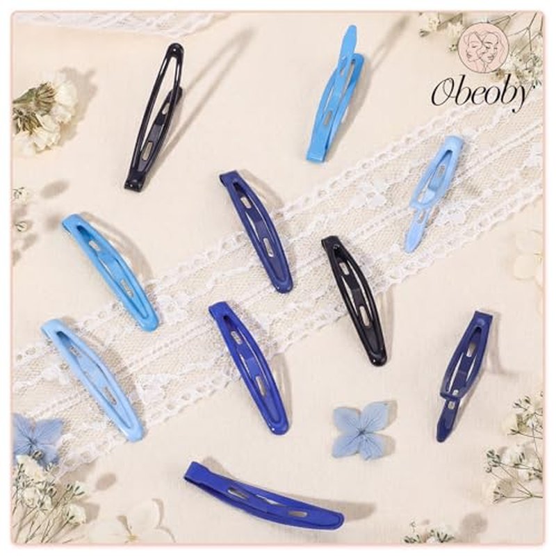 40 Pcs Metal Snap Hair Clips for Women Girls, 5 Colors