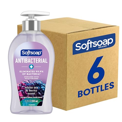 Softsoap Antibacterial Liquid Hand Soap, White Tea & Berry Scent Hand Soap, 11.25 Ounce, 6 Pack