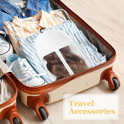 5Pcs Hair Extension Storage Bags with Hanger - Dust-Proof Wig Organizer