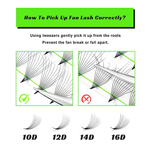 500 Fans Premade Lash Extensions 10D 0.05 C 8-15mm& 16D 0.03 C 8-15mm