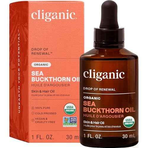 Cliganic Organic Sea Buckthorn Oil, 100% Pure - for Skin & Face, Cold Pressed