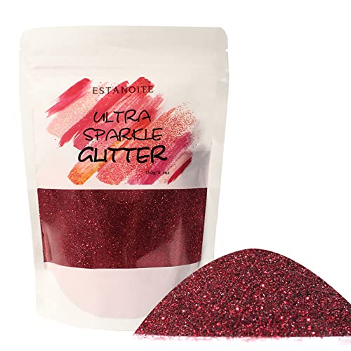 150g Extra Fine Glitter, Holographic Ultra Fine Glitter Powder for Resin, Tumblers, Makeup Face Eye Hair Body, Crafts Painting Arts, Nail Art DIY Decoration (Rosewood Red)