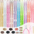 Hair Tinsel Kit 48 Inch 8200 Strands 10 Colors Glitter Extensions