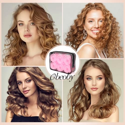 Hair Rollers Set 24 Pcs 4 Sizes Self-Grip with Clips