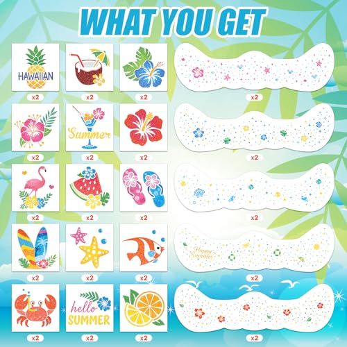 Cerlaza 40 Pc Waterproof Glitter Temporary Tattoos & Freckles