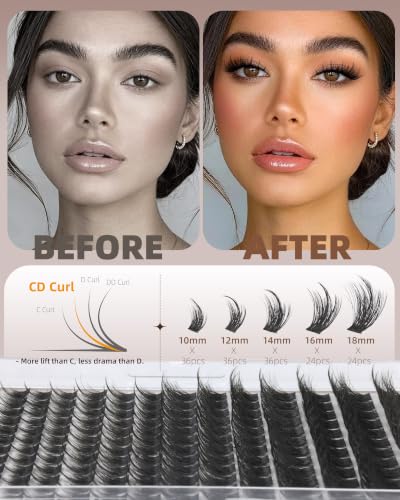 Manga Spiky Lash Clusters CD Curl Wispy Eyelashes 156pcs