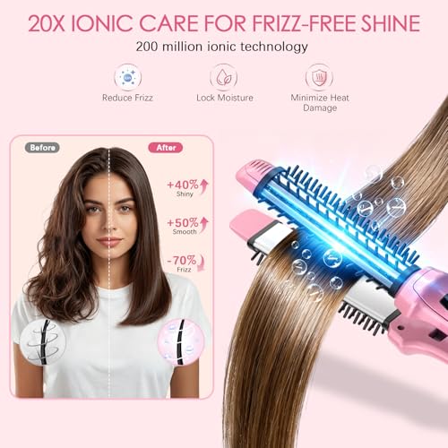 2-in-1 Hair Straightener Brush for Short Hair & Pixie Cuts
