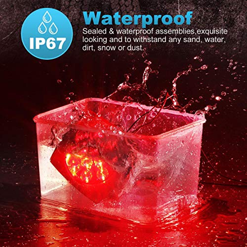 Partsam 12V Submersible Square Led Trailer Lights Smoked Red Combination Led Stop Tail Brake Turn Signal Light for Trailers Under 80" Boat Trailer Truck Marine Camper RV Snowmobile IP68