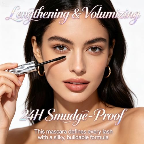 Cuztonc Waterproof Volumizing Mascara - Lengthening, Clump-Free, Smudge-Resistant