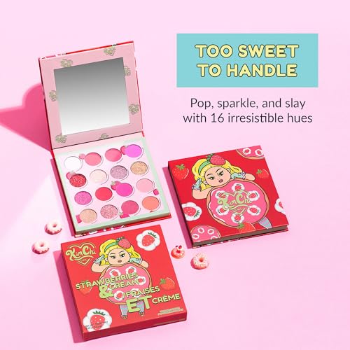 Kimchi Chic Donut Collection Eyeshadow Palette - Strawberries & Cream, 16 Shades