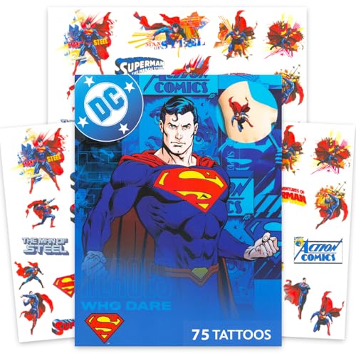Superman Temporary Tattoos Bundle – 75 Pack