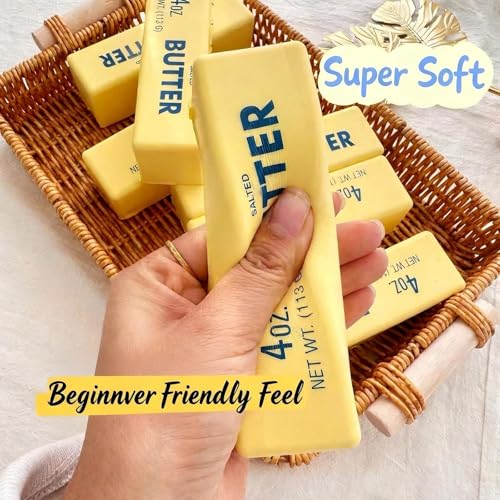 Butter Squishy Toy - 4 Pack Ultra-Soft Stress Relief Fidget for Kids & Adults