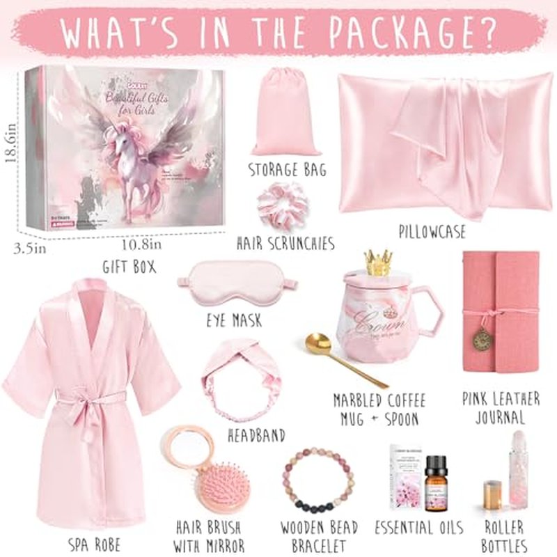 Golray Spa Gift Set for Teen Girls - 13 Piece Self-Care Basket