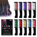 10-Color Washable Hair Chalk Combs for Parties