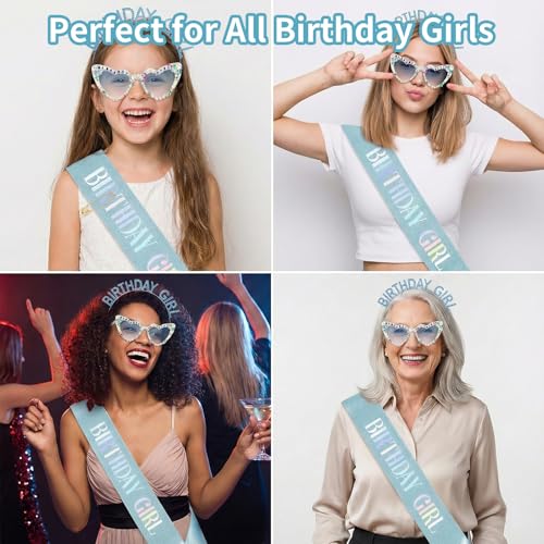 Birthday Girl Sash and Tiara Set with Sunglasses - 3 Pieces