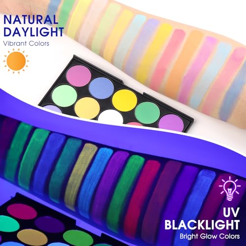 BADCOLOR Neon Glow Face Paint - 15 Colors UV Body Paint