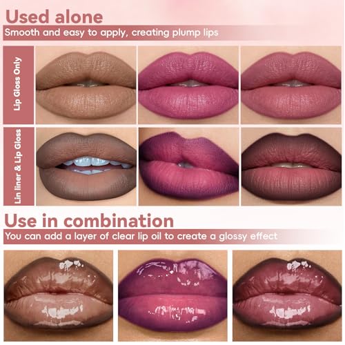 Noerrors Dual-End Lip Liner & Gloss Combo Set - 3 Colors
