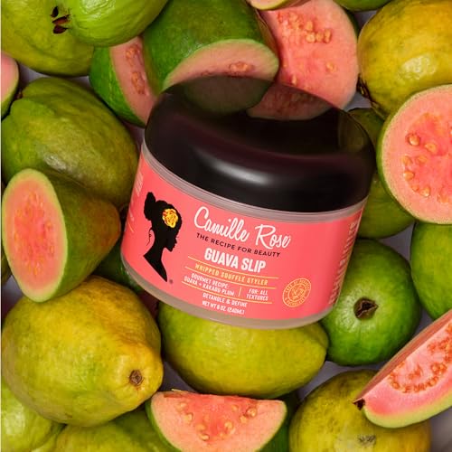 Camille Rose Guava Whipped Hair Styling Cream, with Kakadu Plum & Shea Butter to Detangle, Control Frizz & Define Strands, for All Hair Textures, 8 oz