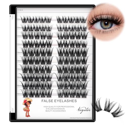 ¡æVAYATOR Lashes Mixed Kit/False Lashes Lash Bond & Seal Kit Multiple styles To Choose 8-20mm Mix D Curl/DD Curl Makeup Cluster Grafting Eyelashes Individual Extension (E#12-14-16-18mm Mixed)