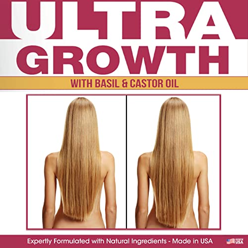 Difeel Ultra Growth Basil & Castor Hair Oil Leave in Conditioning Treatment 8 oz. - Large Bottle
