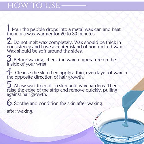 Satin Smooth Titanium Blue Hard Wax with Azulene Oil & Vitamin E, Thin Film Pebble Wax for Coarse Hair, Brazilian Bikini Waxing, Ideal for Sensitive Skin, Hair Removal Wax, 35oz