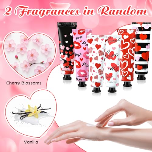 Loopeer 60 Pcs Valentine's Galentine's Day Gifts, galentines Hand Cream bulk, valentines day gifts for employees, Mini Hand Lotion for Valentine Women Coworker Employees Teacher