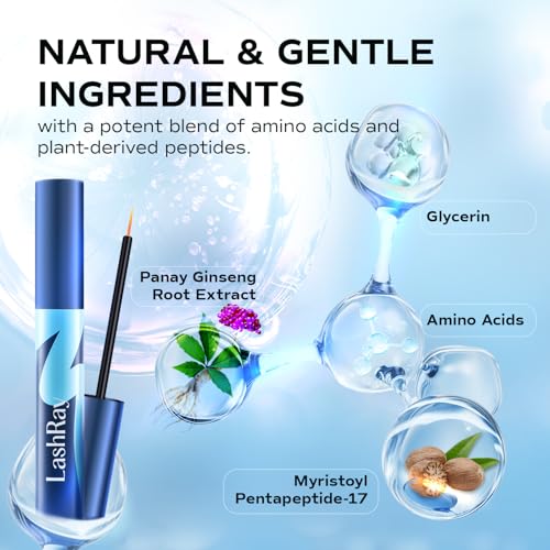LashRay Eyelash Growth Serum - Natural Peptide Formula