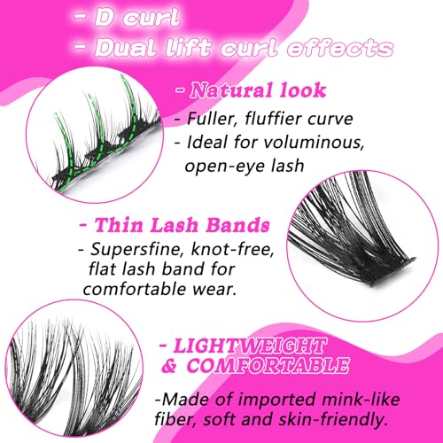 Manga Lash Clusters 504Pcs 10-18mm D Curl Wispy Eyelash Extensions