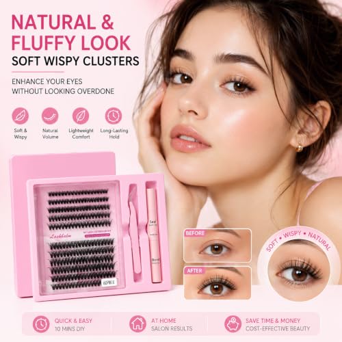 Natural Lash Clusters Kit 120Pcs 8-16MM Wispy Eyelashes
