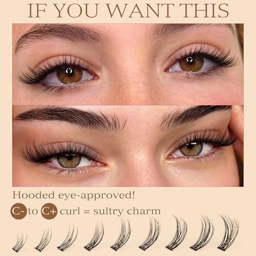 Wispy C Curl Cluster Lashes - Natural 3D Eyelash Extensions 180pcs