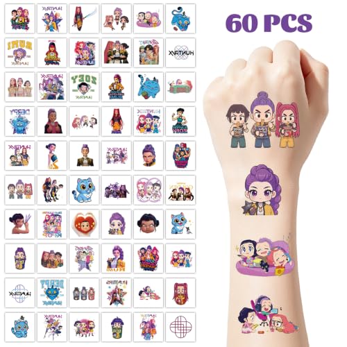 60Pcs Temporary Tattoos for Kids - Party Favors & Stickers