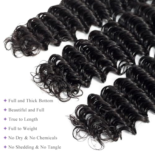 Brazilian Deep Wave Hair Bundles 22 Inch - 12A Virgin Human Hair