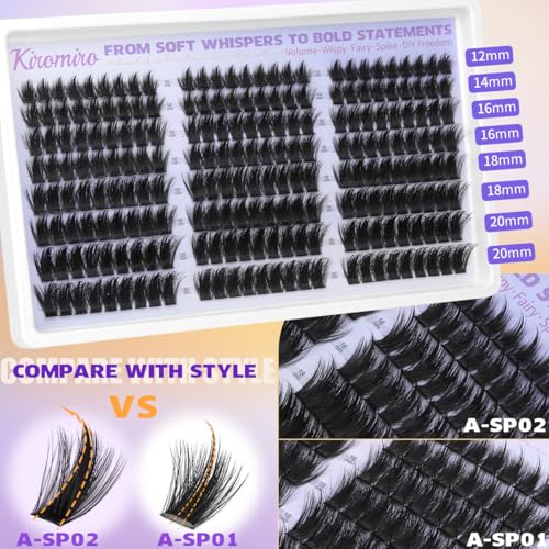 Kiromiro Lash Clusters 12-20mm Wispy Spiky Eyelash Extensions 216pc