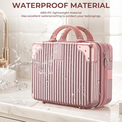 Noverlife 14" Hard Shell Makeup Travel Case - Rose Gold