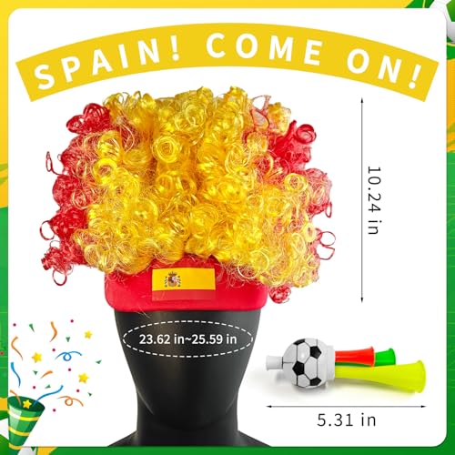 AXEN Afro Wig Fan Kit with National Tattoos & Stadium Horn