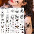 Halloween Spider Temporary Tattoos, 20 Sheets for Kids