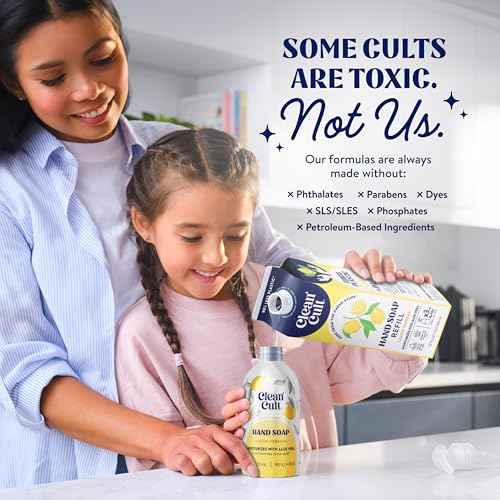 Cleancult - Lemon Verbena - Moisturizing Liquid Hand Soap - Refillable Aluminum Bottle - Made with Aloe Vera - Nourishes & Moisturizes Dry & Sensitive Skin - 12 oz - 3 Pack