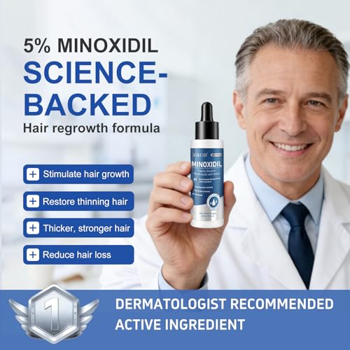 Minoxidil Hair Regrowth Serum 8-Pack for Men & Women - Thicker Hair & Beard Support