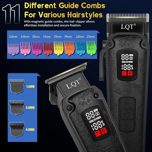 Cordless Waterproof Professional Hair Clippers & Beard Trimmer Set for Men