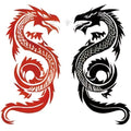 6 Sheets Realistic Temporary Tattoos - Tribal Dragon Animal Designs