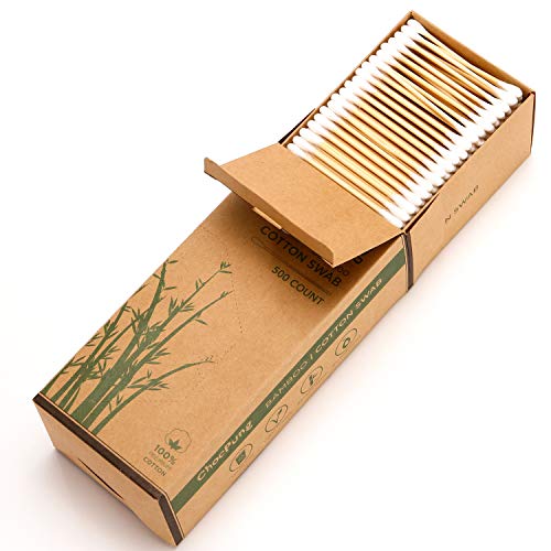 Bamboo Cotton Swabs 500 Pack - Eco-Friendly Double Tip