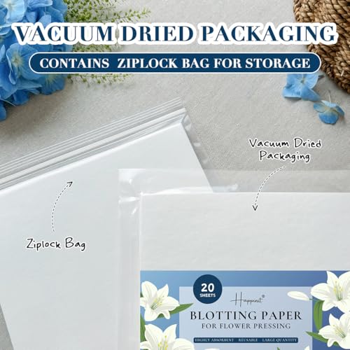 Flower Pressing Blotting Paper, 20 Sheets A4 Size