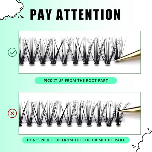 Bodermincer 20D Cluster Lashes 240pcs Mixed 8-22mm D Curl