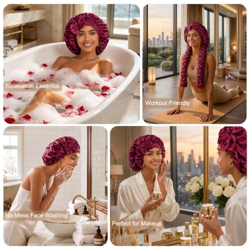 Double Layer Satin Bonnet for Braids & Long Hair - Aileam