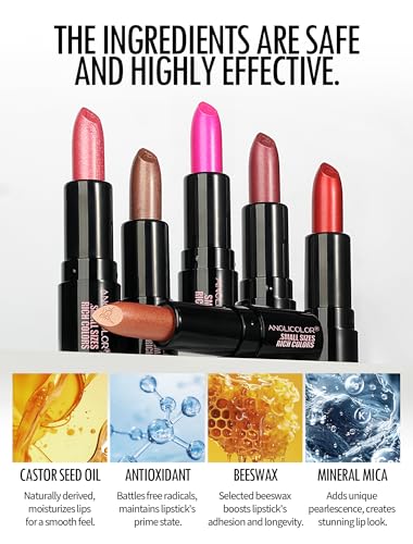 Anglicolor 6-Piece Metallic Glitter Lipstick Set