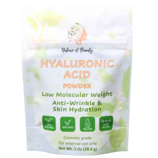 Anti-Wrinkle Hyaluronic Acid Powder For Skin, Low Molecular Weight (LMW) Cosmetic Hyaluronic Powder, For Face Serum Or Lotion, 100% Natural, USA Made, 1 Oz (28.4g)