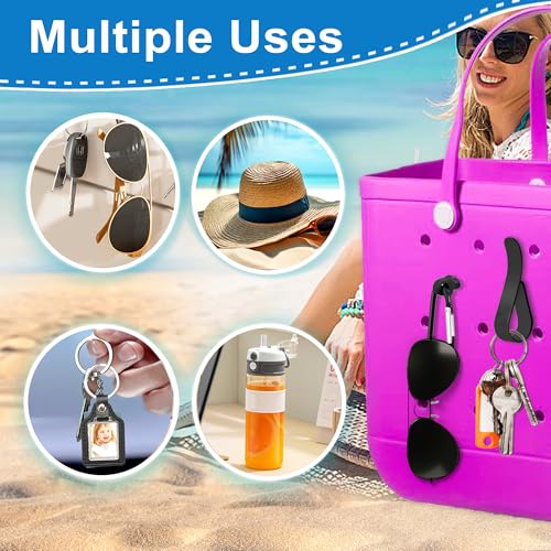 White 6Pcs Accessories Hooks for Bogg Bag, Carabiner Keychain & Key Holder Charms