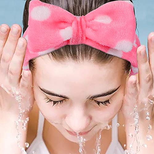 UMIKU 8 Pcs Bow Spa Headbands for Women - Soft Coral Fleece