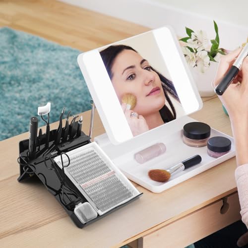 Beautyflier Lash Extension Kit Storage Tray for Grafting Lash Extension, Eyelash Holder Extension Tool Holder, Makeup Organizer False Eyelashes Glue Pallet Holder, Holder Only