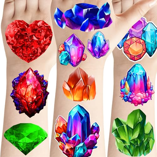 168 Geology Crystal Temporary Tattoos Party Favors